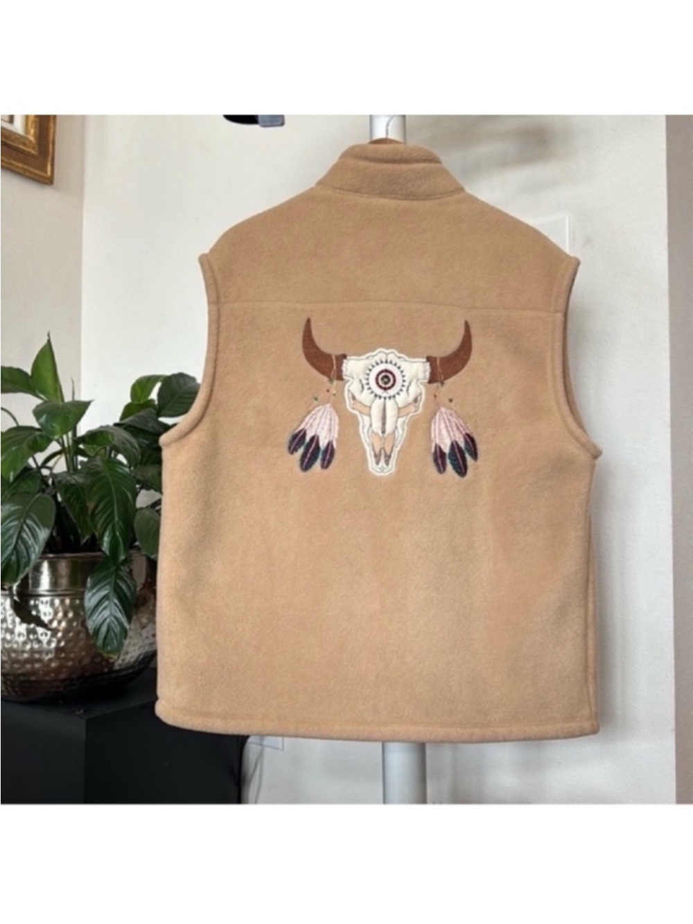 North End Men’s All Climate Wear Embroidered Fleece Vest Sz M Full Zip Native